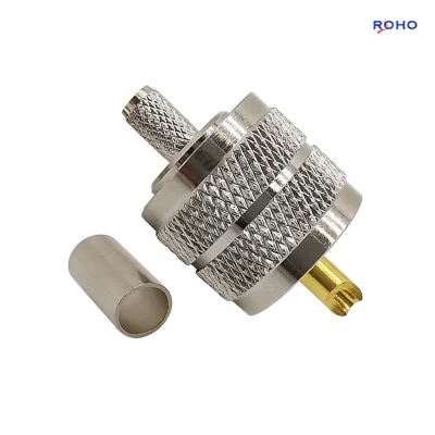 Pl259 UHF Male Straight Connector Crimp Solder Attachment for Rg58 LMR195 Cable