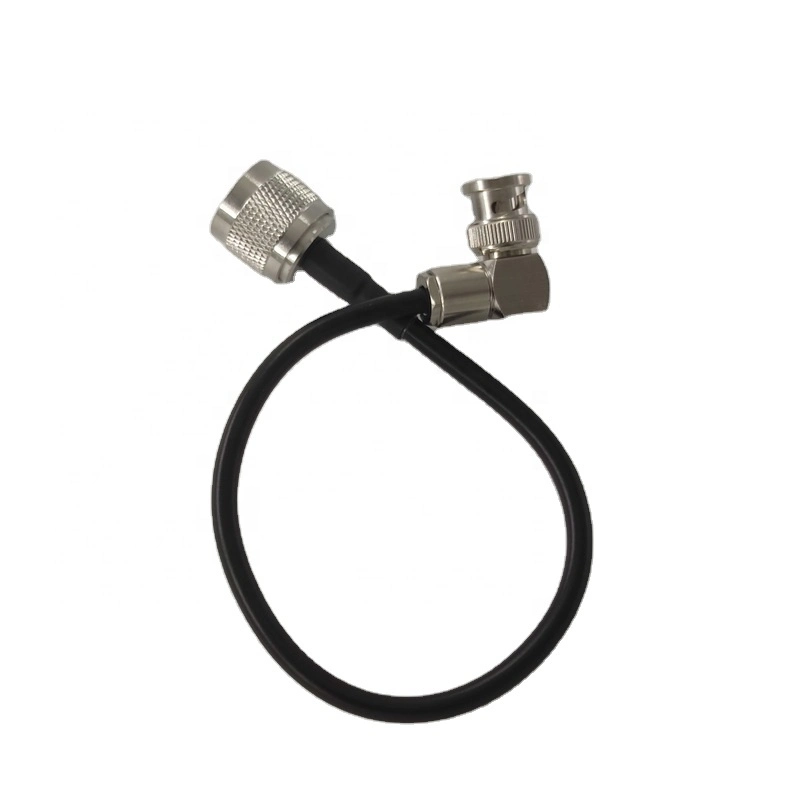 50ohm Electrical Waterproof RF Coaxial Rg58 Cable Jumper Assembly with BNC Male Right Angle Clamp Connector N Type Male Crimp Connector