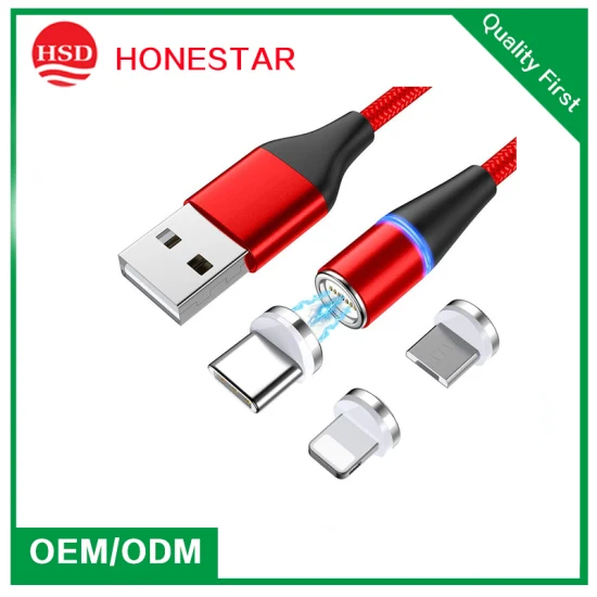 Fast Magnetic Suction Data Cable High Current Is Suitable for Apple 3 in 1 5A Data Cable